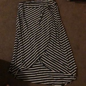 Striped high low skirt